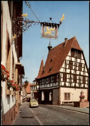 Michelstadt Gasthof Drei Hasenaltem Wirtshausschild aus dem 16. Jahrhundert 1970