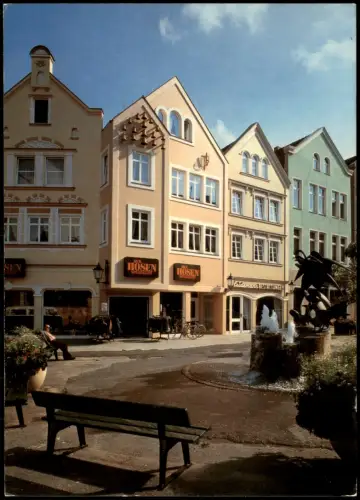 Ansichtskarte Herford Gänsebrunnen Partie, Hosen-Geschäft 1990