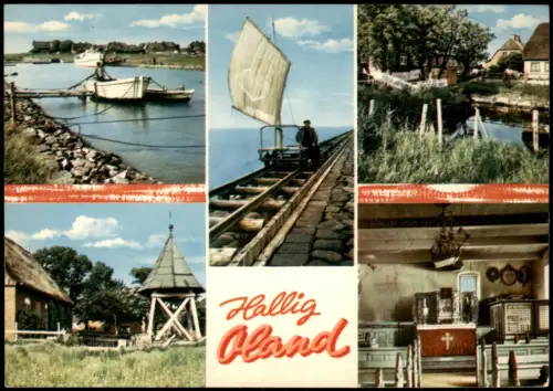 Hallig Oland-Amt Pellworm Øland/Ualöönist Mehrbildkarte mit Ortsansichten 1975