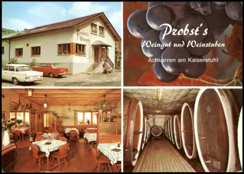 Achkarren-Vogtsburg im Kaiserstuhl Mehrbild-AK Probst's Weinstube Weingut 1970
