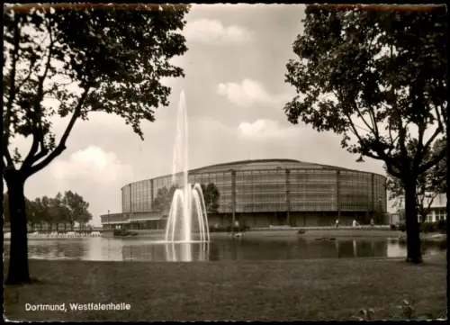 Ansichtskarte Dortmund Wasserspiele vor der Westfalenhalle 1960