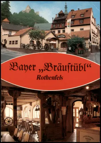 Ansichtskarte Rothenfels Bayers Bräustübl Innen- und Außenansicht 1975