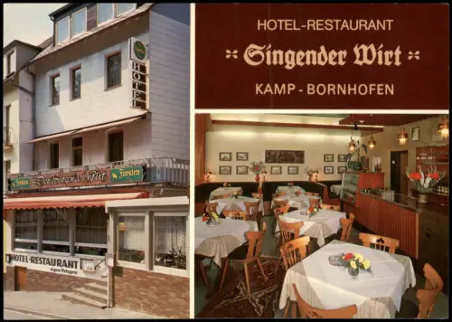 Kamp-Bornhofen Mehrbildkarte Hotel Restaurant Singender Wirt 1975