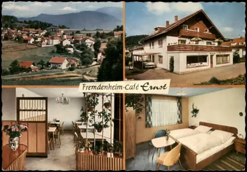 Langdorf Mehrbildkarte mit Ortsansichten und Cafe Ernst (Fremdenheim) 1966