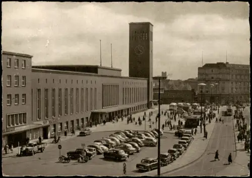Ansichtskarte Düsseldorf Partie vor dem Hauptbahnhof 1955
