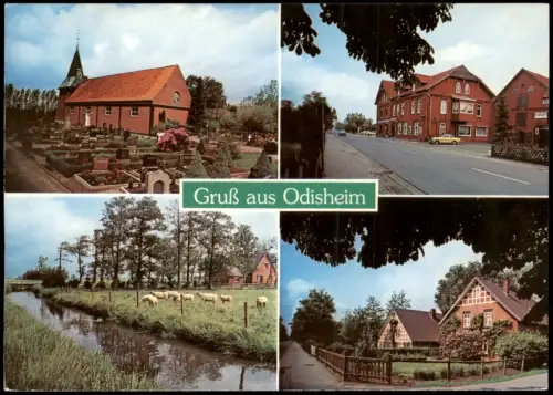 Ansichtskarte Odisheim Mehrbildkarte mit 4 Ortsansichten 1975
