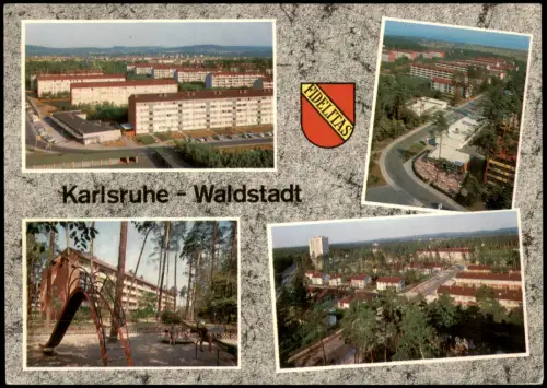 Ansichtskarte Karlsruhe Stadtteilansichten Waldstadt (Mehrbildkarte) 1970
