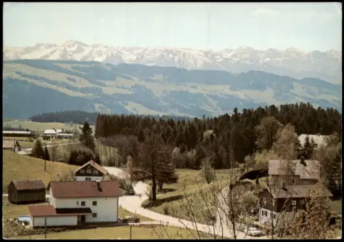 Scheidegg Panorama-Ansicht Blick auf Kurstraße, Winterstaude und Kanisfluh 1974