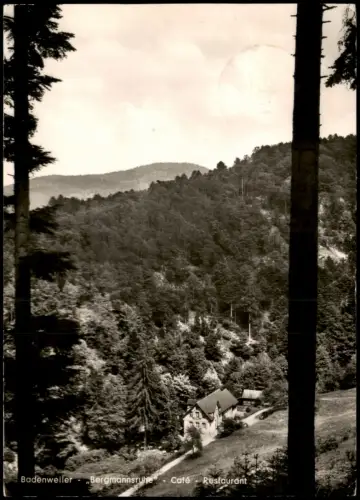 Badenweiler Panorama Blick auf Cafe Restaurant Bergmannsruhe 1957