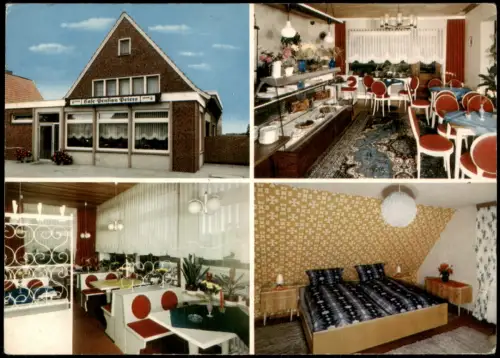 Neuharlingersiel 4 Bild Cafe Pension Peters mit Innenansichten 1977