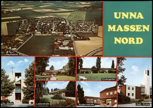 Ansichtskarte Massen-Unna Ortsansichten und Luftbild 1990