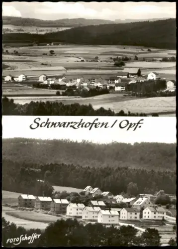 Ansichtskarte Schwarzhofen Oberpfalz 2 Bild Blick auf Häuser 1968