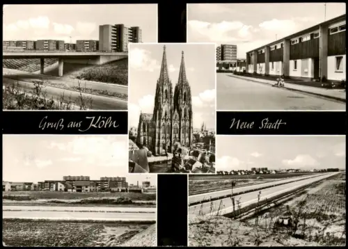 Ansichtskarte Köln Mehrbildkarte Wohnblock-Ansichten, Straßen, Dom 1962