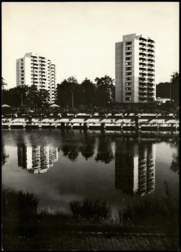 Ansichtskarte Hochdahl-Erkrath Hochdahl, Hochhäuser am Stadtweiher 1970