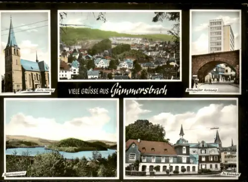 Ansichtskarte Gummersbach Mehrbildkarte mit Stadtteilansichten 1970