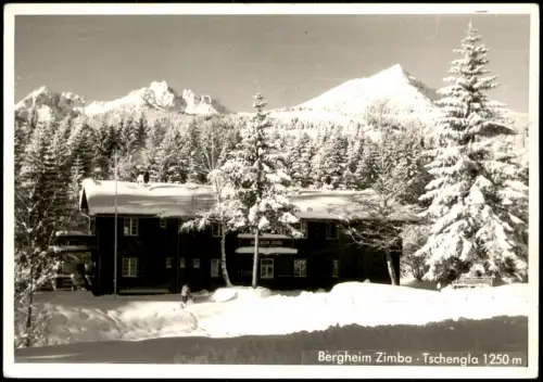 Ansichtskarte Tschengla-Bürserberg Bergheim Zimba im Winter 1968