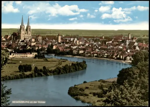 Ansichtskarte Regensburg Donau Stadt und Fernsicht 1961