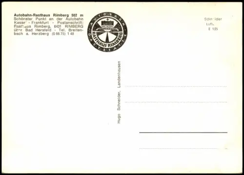 Ansichtskarte Bad Hersfeld Autobahn-Rasthaus Rimberg 1971
