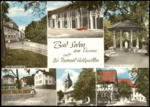 Ansichtskarte Bad Soden-Salmünster Trinkhalle Quellenpark Fachwerkhaus 1971