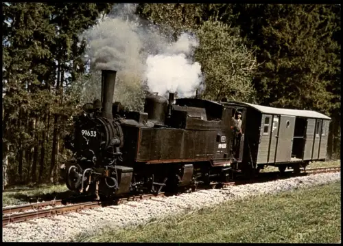 Schmalspur-Lokomotive 99 633 Deutsche Bundesbahn bei Warthausen 1968