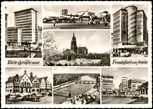 Frankfurt am Main Flughafen Propeller Flugzeug Hochhaus Juniorhaus 1961