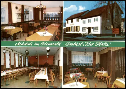 Ansichtskarte Mudau 4 Bild Gasthof zur Pfalz 4 Bild Gastraum 1979