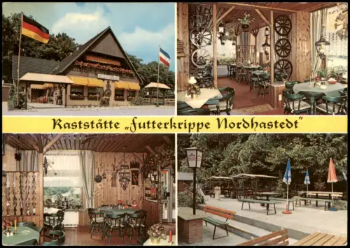 Ansichtskarte Nordhastedt Raststätte Futterkrippe mit Gastraum 4 Bild 1976
