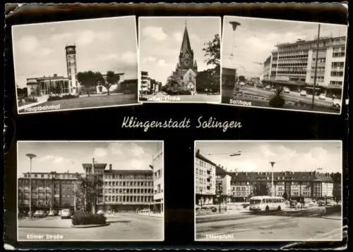 Ansichtskarte Solingen Mehrbild-AK mit Hauptbahnhof, Kirche, Straßen 1970
