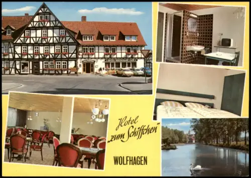 Wolfhagen Mehrbildkarte Hotel Zum Schiffchen Bes. Hans Wassmuth 1975