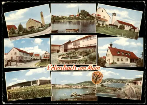 Ansichtskarte Erlenbach am Main Mehrbildkarte Stadtteilansichten 1964