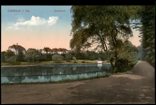 Ansichtskarte Limbach-Oberfrohna Stadtpark 1914