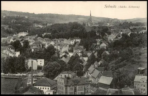 Ansichtskarte Sebnitz Stadtpartie Fabrik 1923
