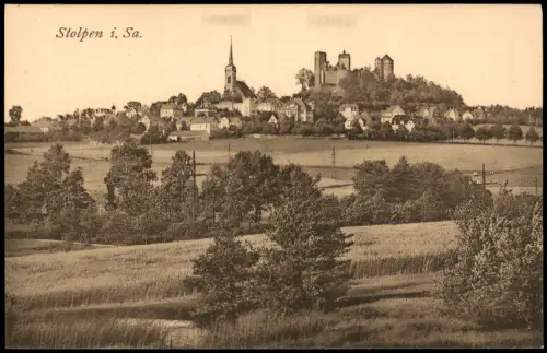 Ansichtskarte Stolpen Stadt von Norden gesehen 1922