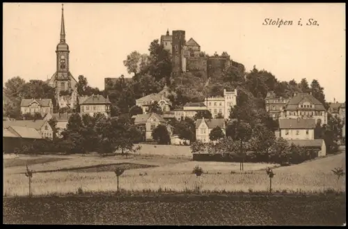 Ansichtskarte Stolpen Stadtpartie 1922