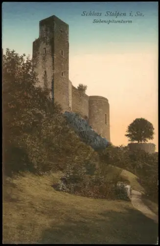 Ansichtskarte Stolpen Burg Stolpen - Siebenspitzenturm 1922