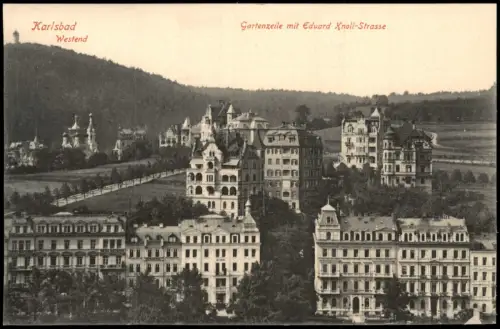 Karlsbad Karlovy Vary Westend Gartenzeile mit Eduard Knoll-Strasse 1914
