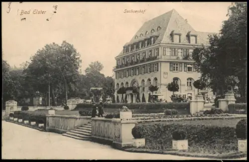 Ansichtskarte Bad Elster Sanatorium Sachsenhof - Seitenansicht 1914