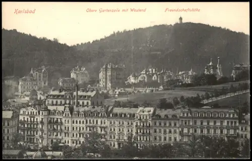 Karlsbad Karlovy Vary Obere Gartenzeile mit Westend Freundschaftshöhe 1914