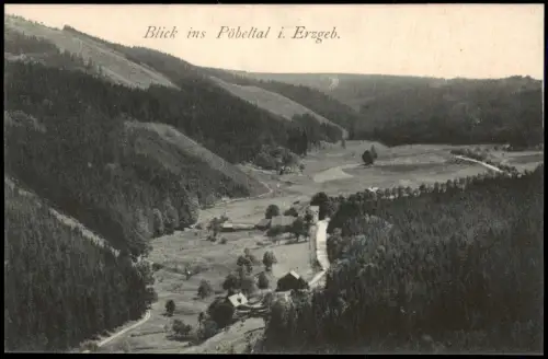 Ansichtskarte .Sachsen Blick ins Pöbellal i. Erzgebirge 1918