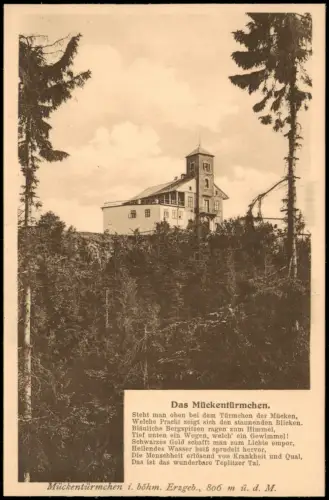 Postcard Voitsdorf-Graupen Fojtovice Krupka Mückentürmchen - Text 1922