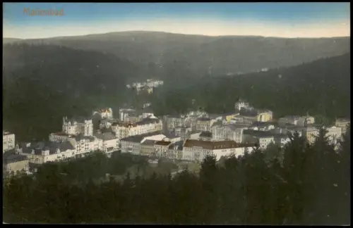 Postcard Marienbad Mariánské Lázně Blick auf die Stadt 1913