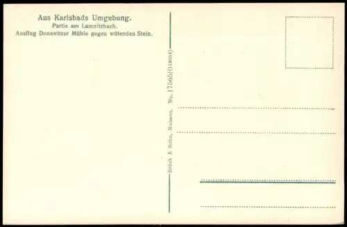 Postcard Karlsbad Karlovy Vary Partie am Lamnitzbach. 1914