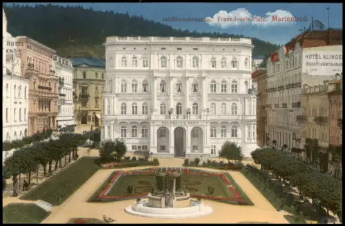 Postcard Marienbad Mariánské Lázně Franz Josephs-Platz Hotel 1914