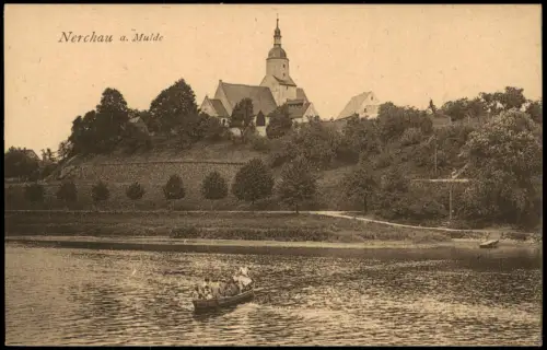 Ansichtskarte Nerchau-Grimma Mulde mit Kirche 1920