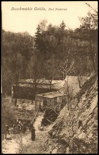 Ansichtskarte Gohlis-Niederau Buschmühle - Restaurant Brücke 1920