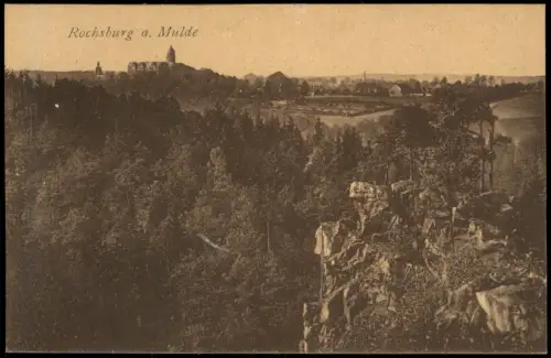 Ansichtskarte Rochsburg-Lunzenau Fernblick auf die Rochsburg 1920