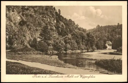 Ansichtskarte Lauenhain-Mittweida Lauenhainer Mühle Wappenfelsen 1922