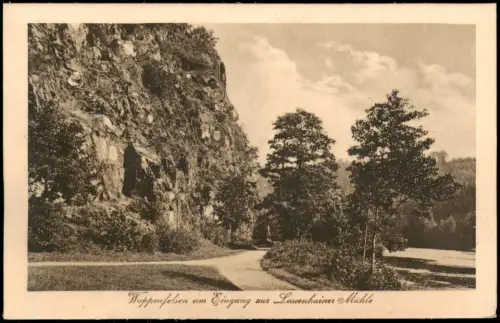 Ansichtskarte Lauenhain-Mittweida Wappenfelsen 1921