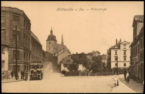 Ansichtskarte Mittweida Weberstraße 1921