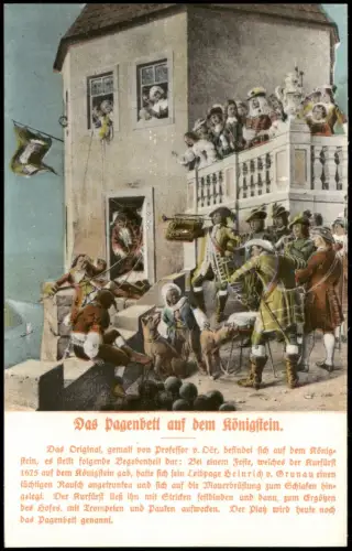 Königstein (Sächsische Schweiz) Künstlerkarte Das Pagenbett 1921
